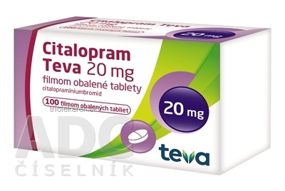 Citalopram-Teva 20 mg tbl flm (blis.PVC/PVDC/Al) 1x100 ks