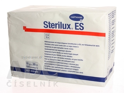 STERILUX ES kompres nesterilný so založenými okrajmi 10 x 20 cm 100 ks