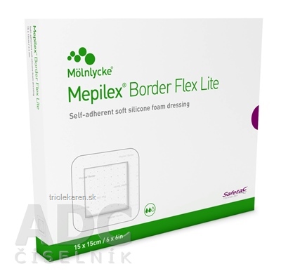 Mepilex Border Flex Lite 15x15 cm samolepivé krytie na rany, silikónové 1x5 ks