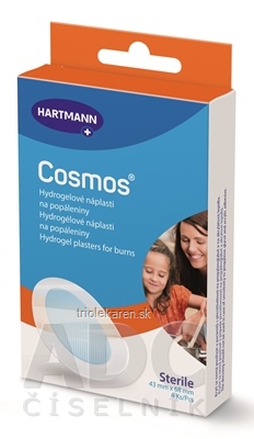 COSMOS Burns hydrogelové náplasti na popáleniny, sterilné (43 x 68 mm) 1x8 ks