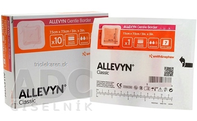 ALLEVYN Gentle Border Krytie na rany adhezívne penové krytie 7,5 x 7,5 cm 10 ks