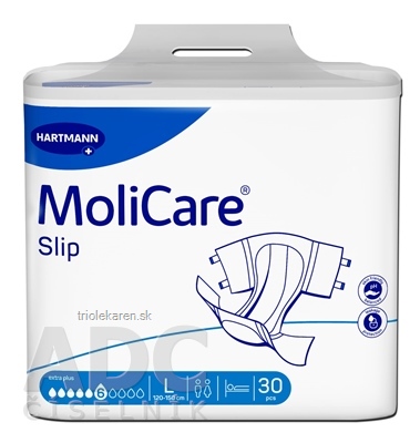 MoliCare Slip extra plus 6 kvapiek L inkontinenčné nohavičky, 120 - 150 cm, 2283 ml, 1x30