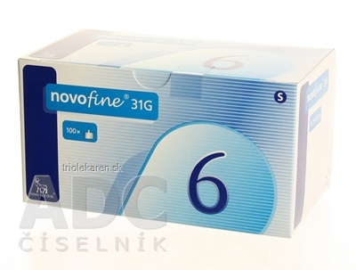 NOVOFINE 31G IHLA INZ 0,25X6MM injekčná ihla jednorázová 31Gx6mm, 1x100 ks