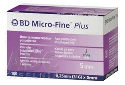 BD MICRO FINE PLUS inzulínové ihly 31G ihly do aplikátorov inzulínu 0,25 x 5 mm 10 x 10 ks