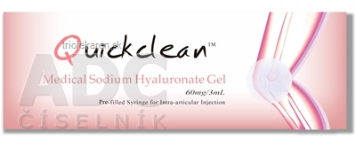 Quickclean 60 mg/3 ml Gél s hyaluronátom sodným v predplnenej injekčnej striekačke, na náh