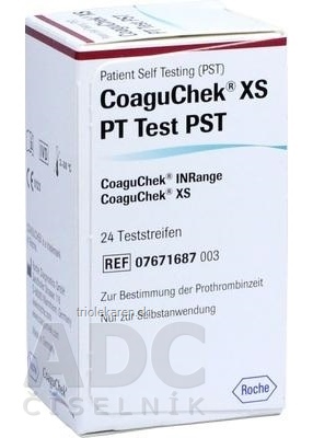 CoaguChek XS PT Test PST testovacie prúžky ku koagulačnému analyzátoru 24 ks