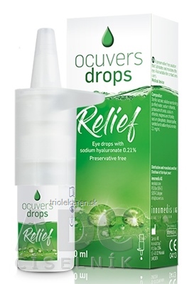 Ocuvers drops Relief očné kvapky s obsahom hyaluronátu sodného 0,21%, 1x10 ml