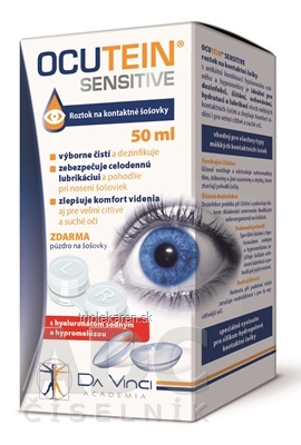 OCUTEIN SENSITIVE roztok na kontaktné šošovky + zadarmo puzdro na šošovky, 1x50 ml