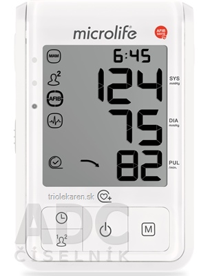 MICROLIFE TLAKOMER DIGITÁLNY BP B6 FAVOURITE automatický na rameno AFIB sens biely 1 ks