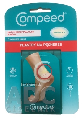 Compeed NÁPLASŤ na pľuzgiere na nohách stredná, 1x10 ks