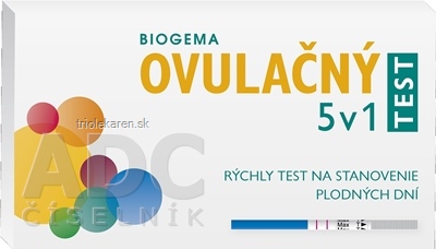 BIOGEMA OVULAČNÝ TEST 5 v 1 rýchly test na stanovenie plodných dní samodiagnostický 5 ks