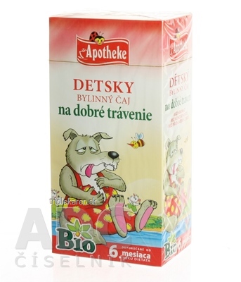 APOTHEKE BIO DETSKÝ BYLINNÝ ČAJ NA DOBRÉ TRÁVENIE vrecúška 20 x 1,5 g