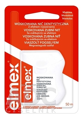 ELMEX DENTÁLNA NIŤ VOSKOVANÁ s mentolovou príchuťou 50m 1x1 ks