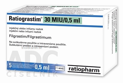 Ratiograstim 30 MIU/0,5 ml sol ijf (striek.skl.napln. s bezp.zar.) 5x0,5 ml