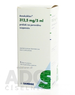 AMOKSIKLAV 312,5 mg/5 ml Prášok na perorálnu suspenziu 100 ml