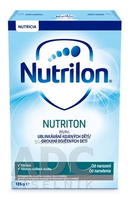 Nutrilon 1 NUTRITON od narodenia prídavok do mat. mlieka pri grckaní kojených detí 135 g