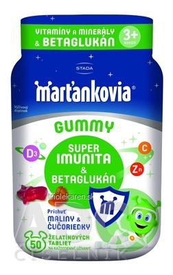 STADA Marťankovia GUMMY Super Imunita & Betaglukán malina a čučoriedka 50 ks