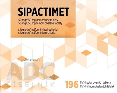 SIPACTIMET 50 mg/850 mg tablety 196 ks
