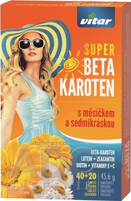 VITAR SUPER BETA KAROTÉN tablety s nechtíkom a sedmokráskou 60 ks