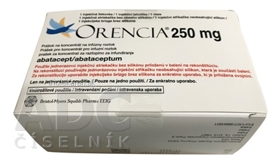 ORENCIA 250 mg plc ifc (1x liek.inj.skl.+1x striek.inj) 1x1 lag