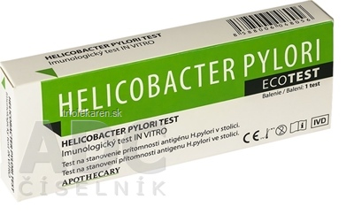 HELICOBACTER PYLORI Ecotest diagnostický test zo stolice 1x1 ks