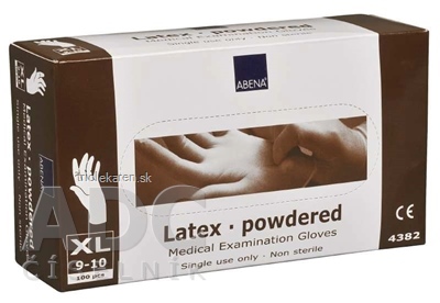 ABENA Rukavice Latex vyšetrovacie, veľ. XL (veľ. 9-10; jemne pudrované) 100 ks