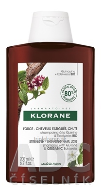 KLORANE SHAMPOOING A LA QUININE & EDELWEISS BIO šampón 400 ml