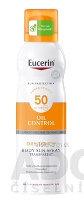 Eucerin SUN OIL CONTROL DRY TOUCH BODY SPF 50 sprej-aerosól transparentný 200 ml