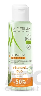 A-DERMA EXOMEGA CONTROL Umývací GÉL DUO zvláčňujúci 2v1 2 x 500 ml