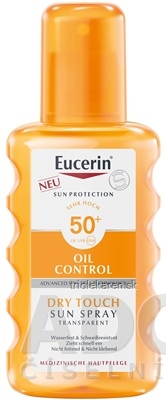 Eucerin SUN OIL CONTROL DRY TOUCH SPF 50+ sprej-rozprašovač, transparentný na opaľovanie (