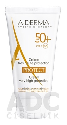 A-DERMA PROTECT CREME SPF50+ krém (normálna až suchá fragilná koža) 1x40 ml