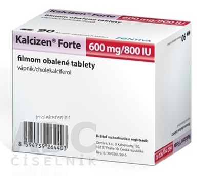 Kalcizen Forte tbl flm 600 mg/800 IU (blis.PVC/Al) 1x90 ks