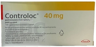 CONTROLOC 40 mg tbl ent (blis.Al/Al so spevn.kartón.obalom) 1x100 ks