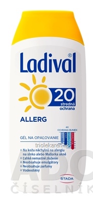 Ladival ALLERG SPF 20 gél na opaľovanie 200 ml