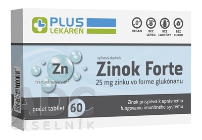 PLUS LEKÁREŇ Zinok Forte tbl 1x60 ks
