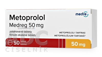 Metoprolol Medreg 50 mg tbl flm (blis.PVC/Al) 1x50 ks