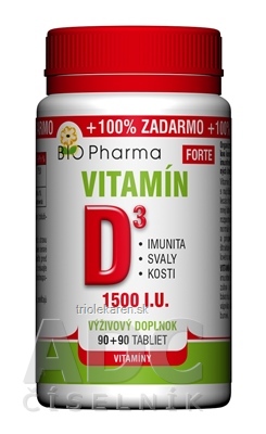 BIO Pharma Vitamín D3 FORTE cps 90+90 (100% ZADARMO) (180 ks)