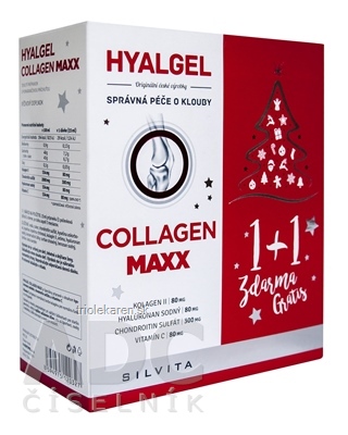 HYALGEL COLLAGEN MAXX Vianočné balenie tekutý prípravok s pomaran. príchuťou 2 x 500 ml
