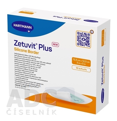Zetuvit Plus Silicone Border kompres sterilný (12,5x12,5 cm) 1x10 ks