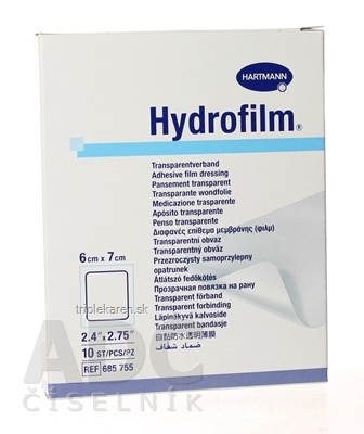 HYDROFILM samolepiaci transparentný obväz (6x7 cm) 1x10 ks