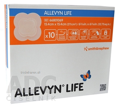 ALLEVYN LIFE Krytie na rany adhezívne penové krytie 15,4 x 15,4 cm 10 ks