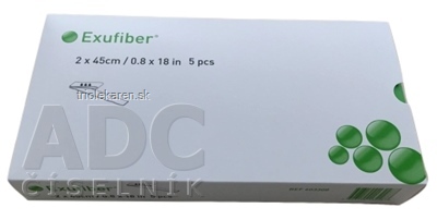 Exufiber 2x45 cm krytie na rany hydrovláknité 1x5 ks