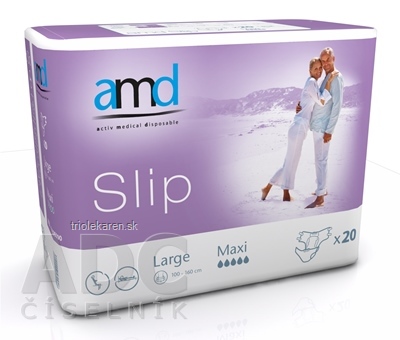 amd Slip Maxi Large inkontinenčné plienky, obvod bokov 100 - 160 cm, nasiakavosť 3700 ml,
