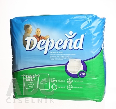DEPEND PANTS SUPER S/M pre mužov 1x18 ks