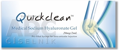 Quickclean 20 mg/2 ml Gél s hyaluronátom sodným v predplnenej injekčnej striekačke 2 ml