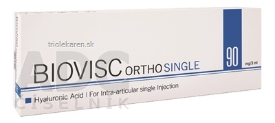 BIOVISC ORTHO SINGLE 3% inj viskoelastický roztok kyseliny hyalurónovej 90mg/3 ml (inov.20