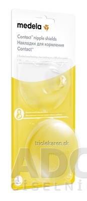 MEDELA Kontaktné dojčiace klobúčiky v krabičke veľkosť L priemer 24 mm 2 ks
