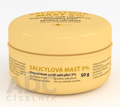 Unguentum acidi salicylici 5 % ung der (téglik PE) 1x50 g