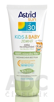 ASTRID SUN Jemný detský krém na opaľovanie OF 30 1x100 ml