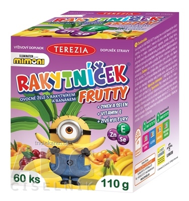 TEREZIA RAKYTNÍČEK FRUTTY MIMONI ovocné želé s rakytníkom a banánom 60 ks